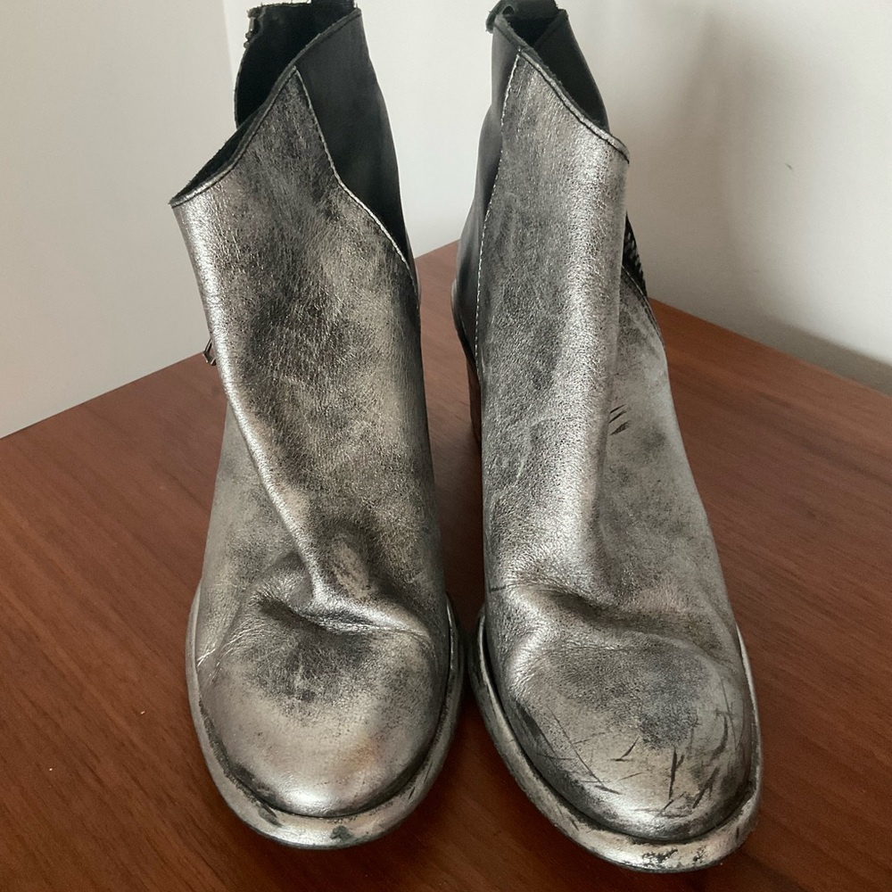 Silver and Black Ankle Boots